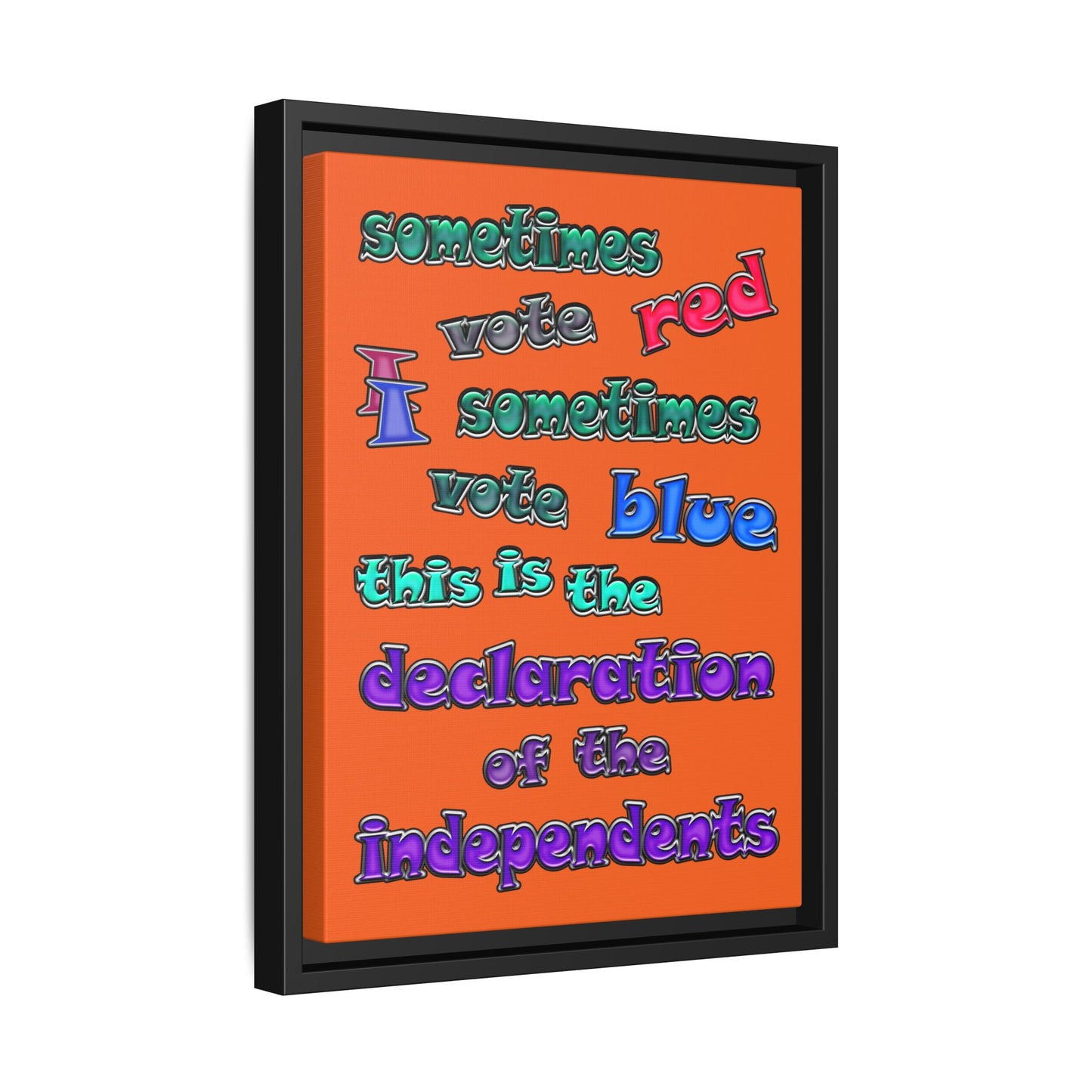declaration of the independents - framed canvas art (orange)
