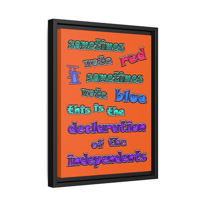 declaration of the independents - framed canvas art (orange)