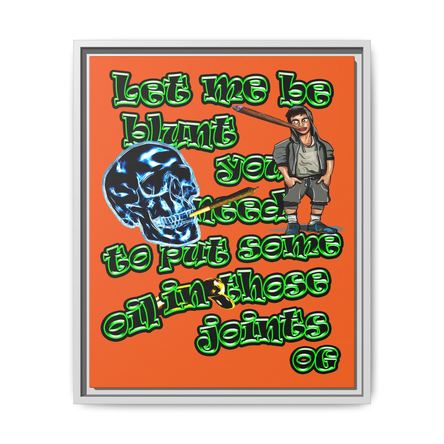 og - framed canvas art (orange)