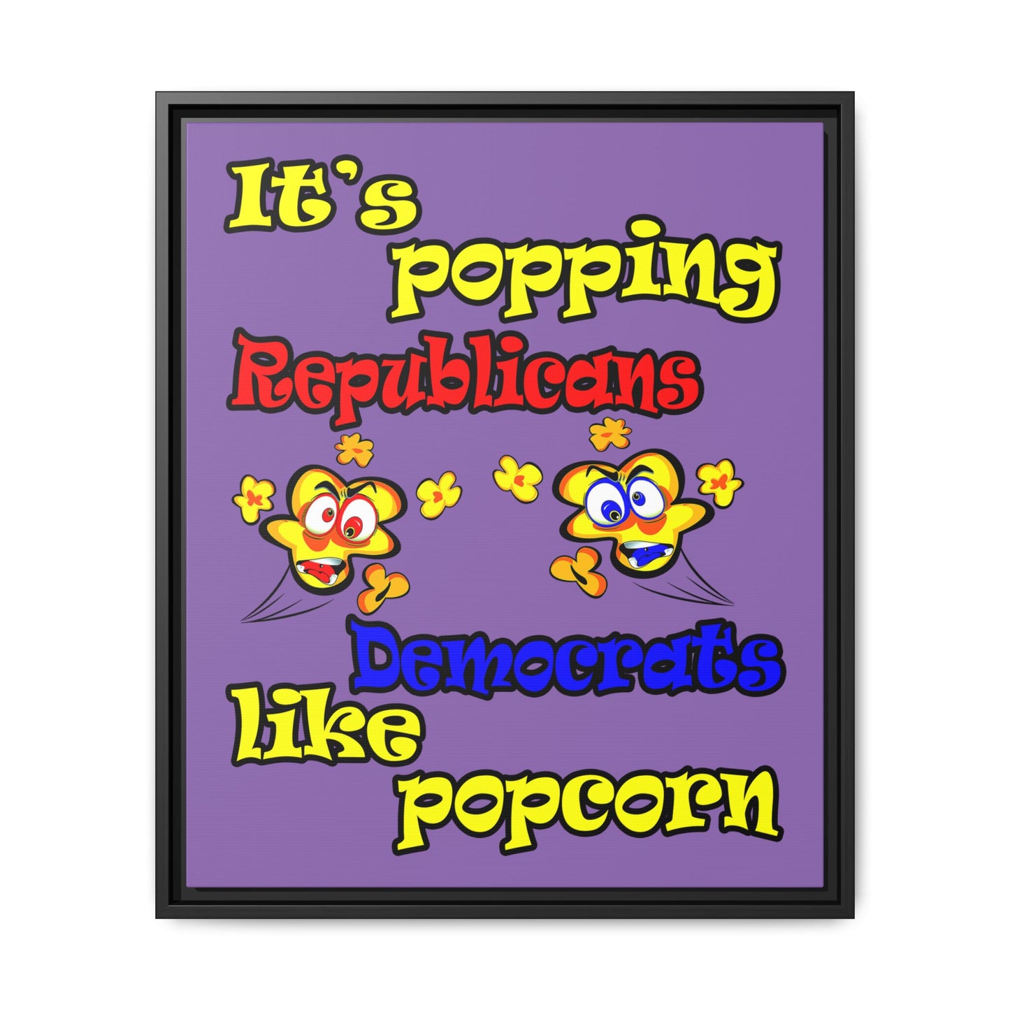 popping like popcorn - framed canvas art (light purple)