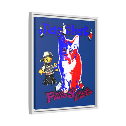 tag that - framed canvas art (dark blue)