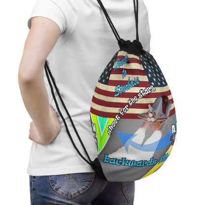 shoot for the stars - Drawstring Bag (rainbow split)