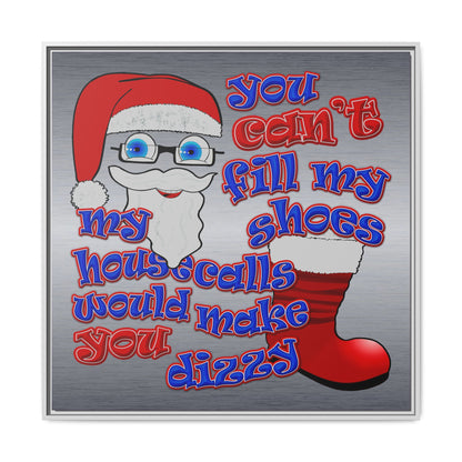 santa's shoes - framed canvas art (brushed nickel)