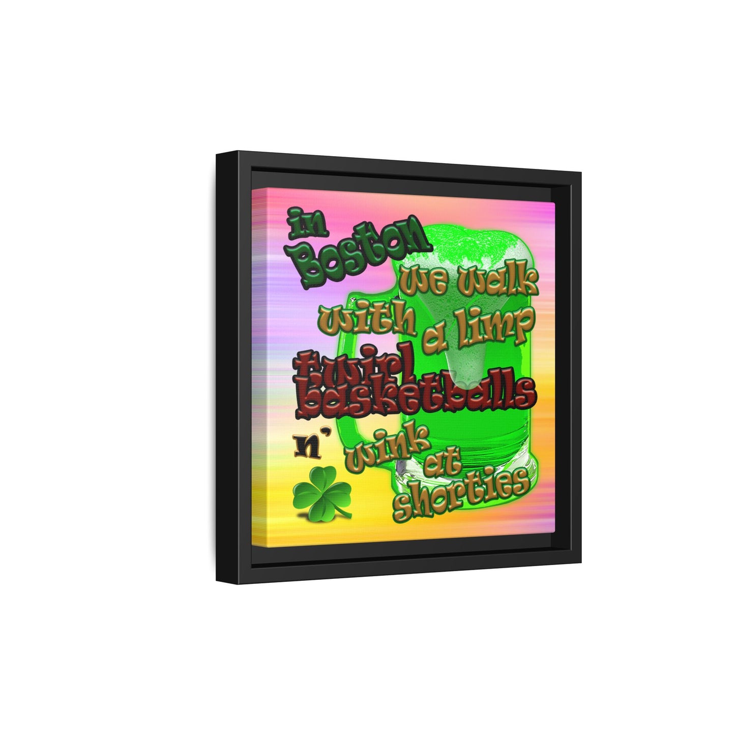 celtics logo - framed canvas art (color blur)