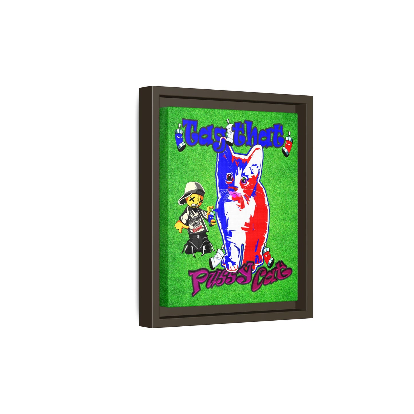 tag that - framed canvas art (green turf)