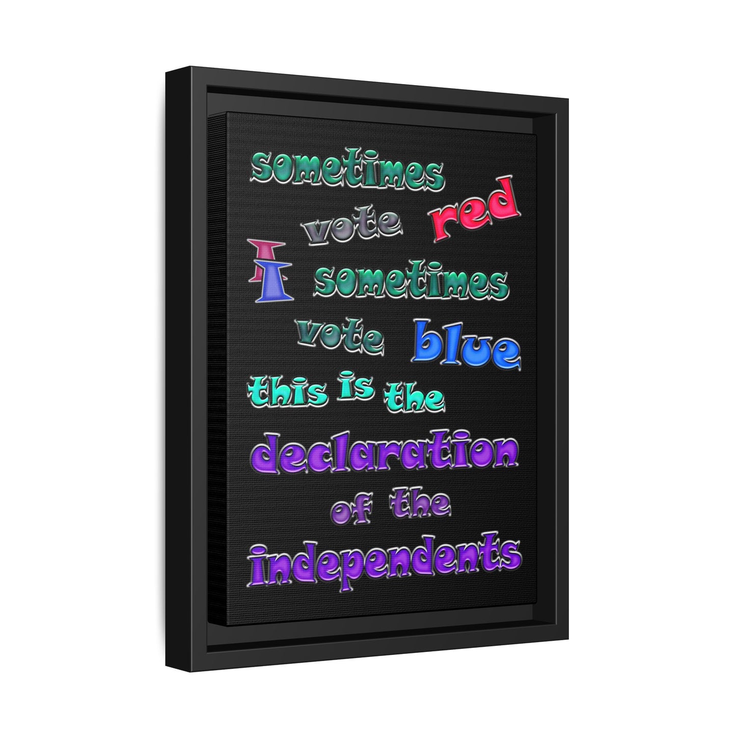 declaration of the independents - framed canvas art (black)