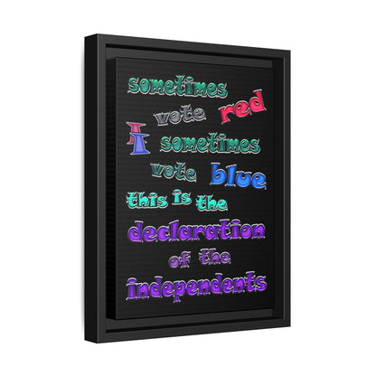 declaration of the independents - framed canvas art (black)