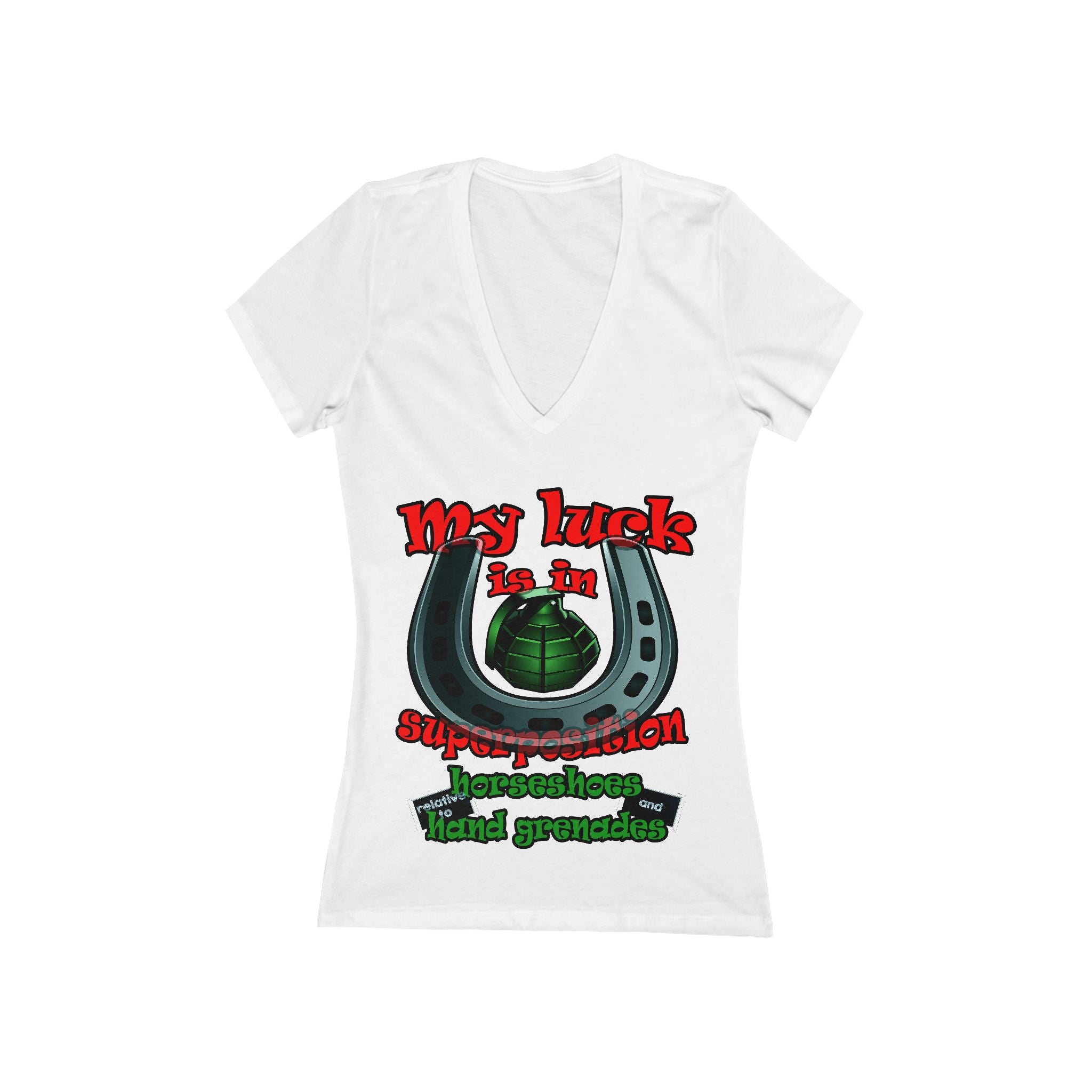 my luck - Women's Jersey Short Sleeve Deep V-Neck Tee