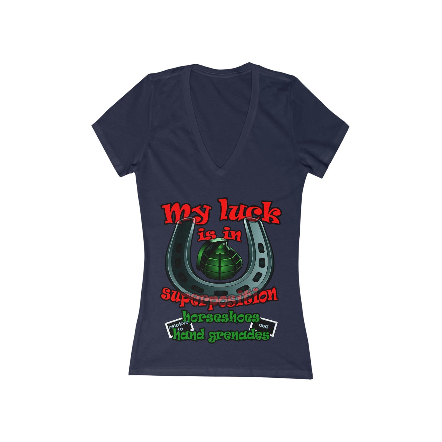 my luck - Women's Jersey Short Sleeve Deep V-Neck Tee