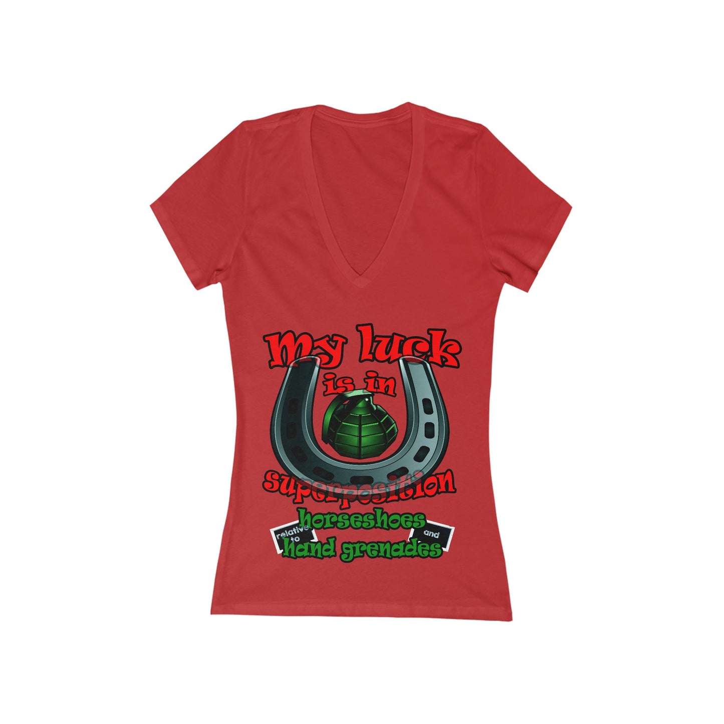 my luck - Women's Jersey Short Sleeve Deep V-Neck Tee