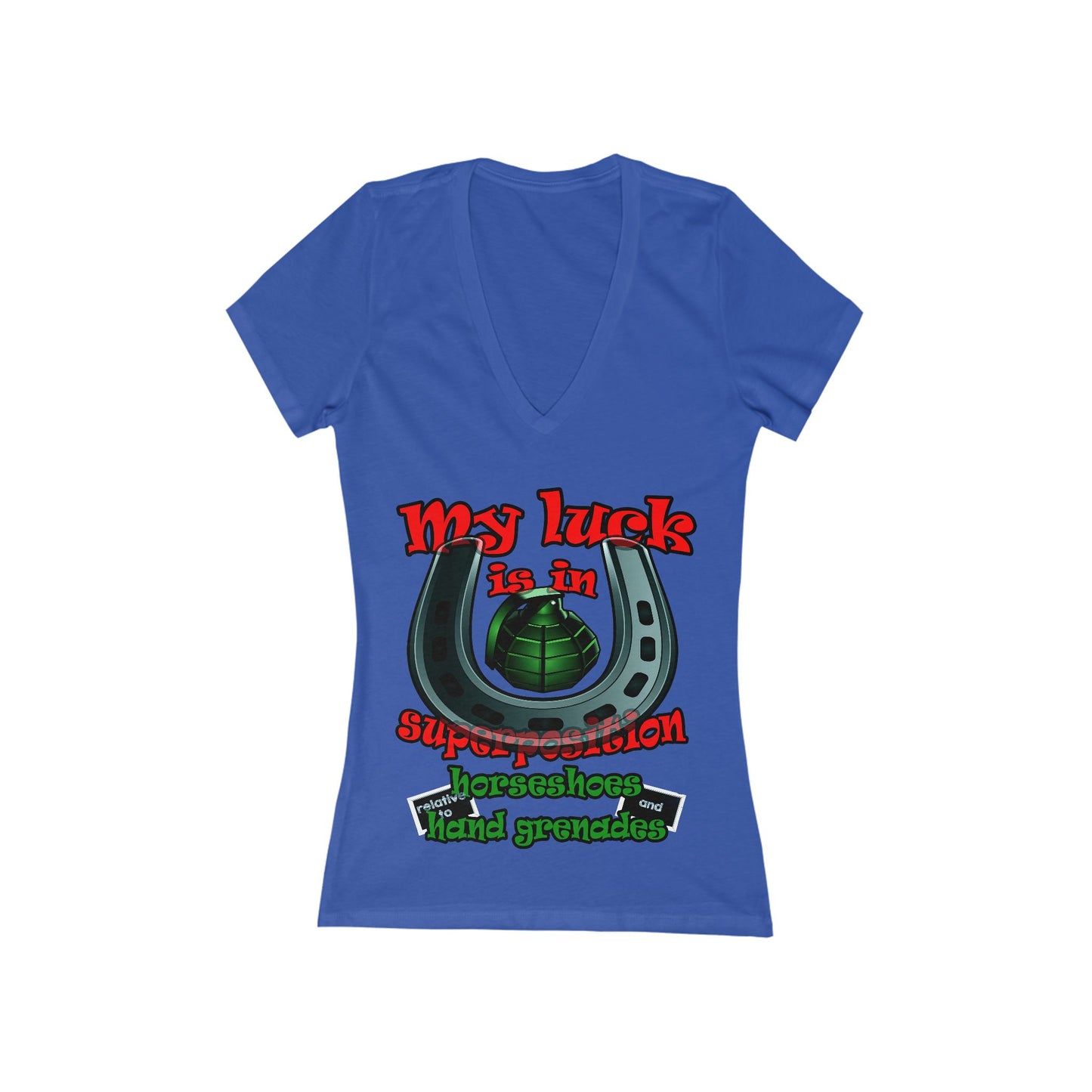 my luck - Women's Jersey Short Sleeve Deep V-Neck Tee