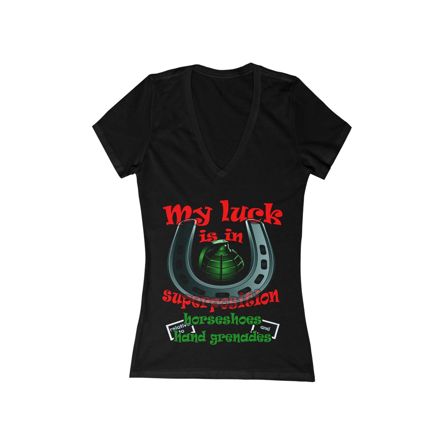 my luck - Women's Jersey Short Sleeve Deep V-Neck Tee