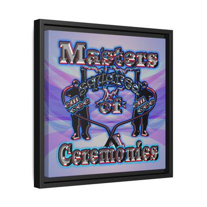 em cee squared - framed canvas art (light blue-pink wave)