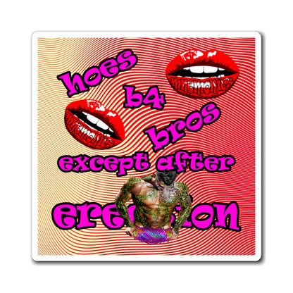 hoes b4 bros - Magnets - (yellow-orange wave)