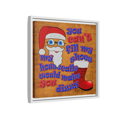 santa's shoes - framed canvas art (brown papyrus)