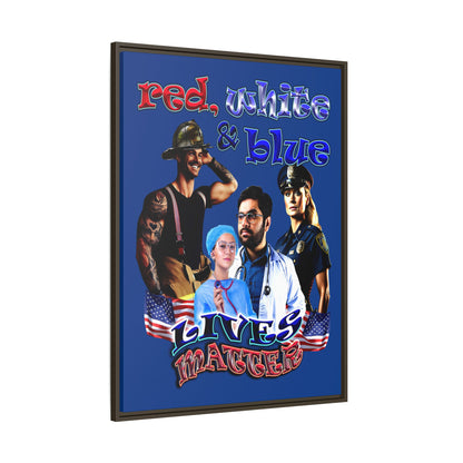 rw&b lives matter - framed canvas art (dark blue)