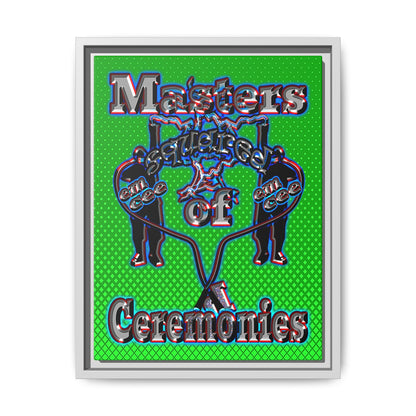 em cee squared - framed canvas art (logo green)
