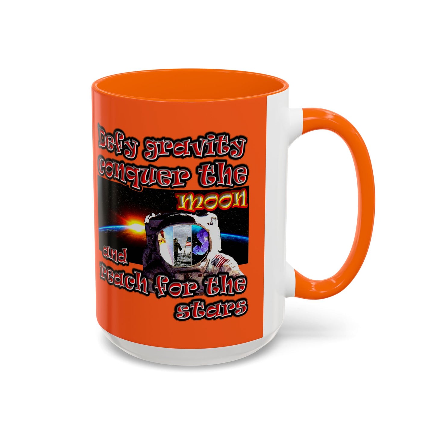 defy conquer reach - Accent Mug (orange)