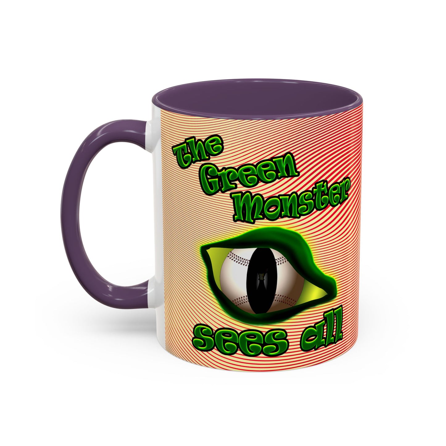 green monster - Accent Mug (yellow-orange wave)