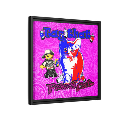 tag that - framed canvas art (pink swirl)