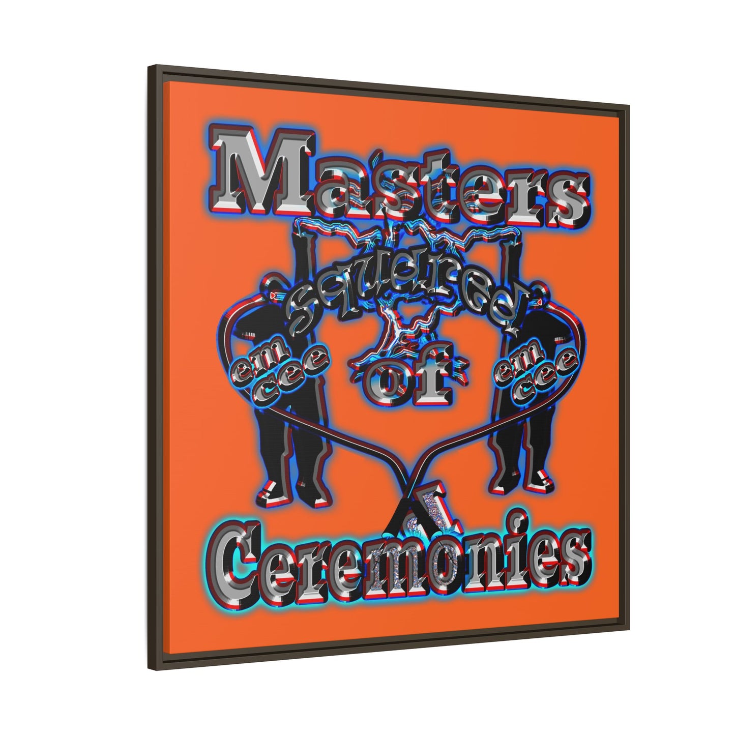 em cee squared - framed canvas art (orange)