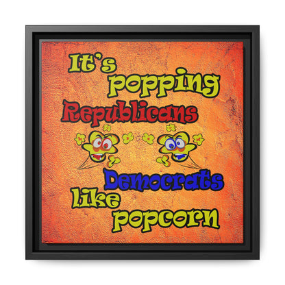 popping like popcorn - framed canvas art (burnt orange)
