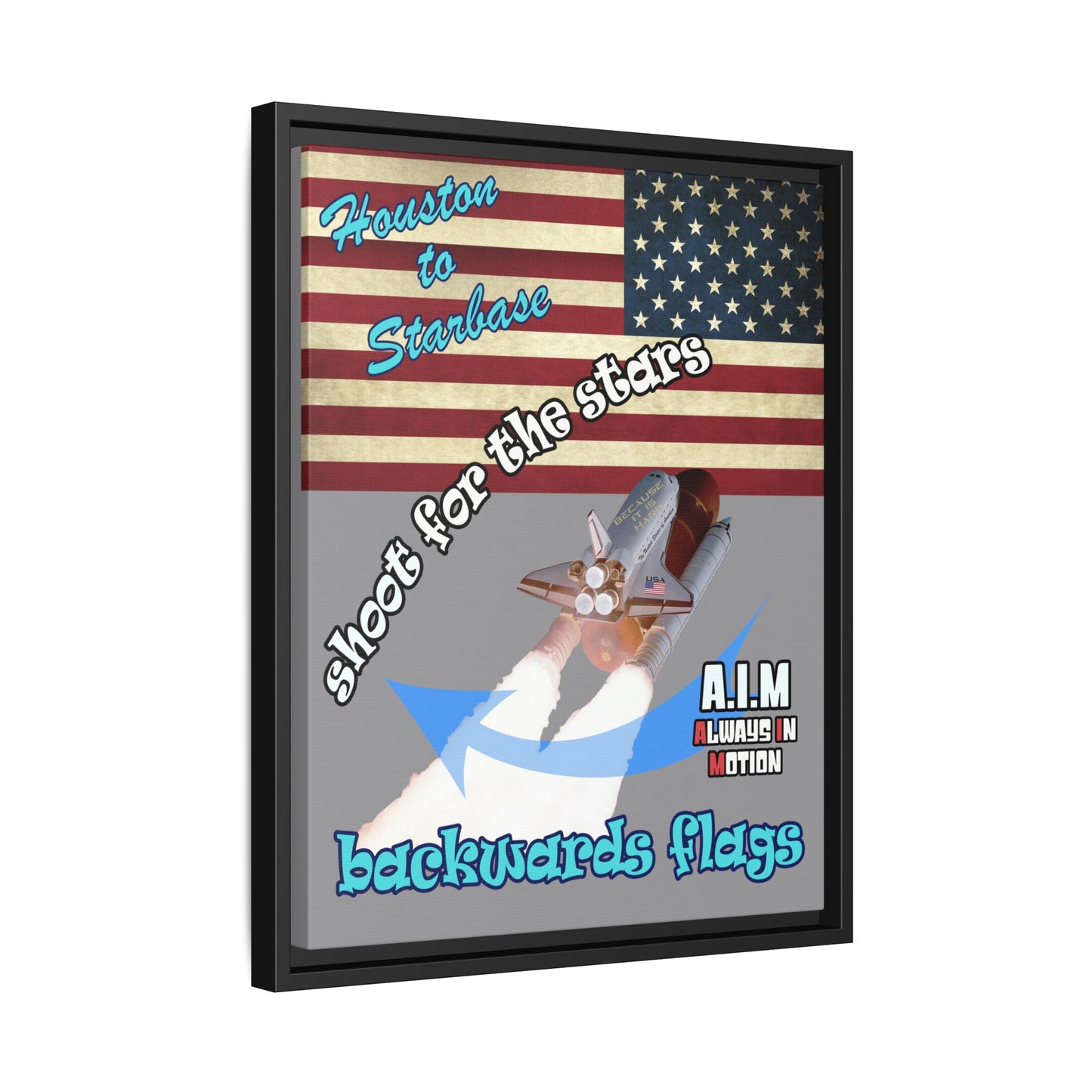 shoot for the stars - framed canvas art (grey)