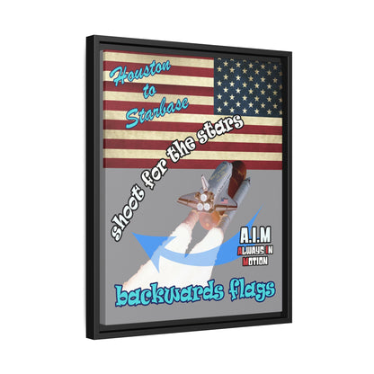 shoot for the stars - framed canvas art (grey)