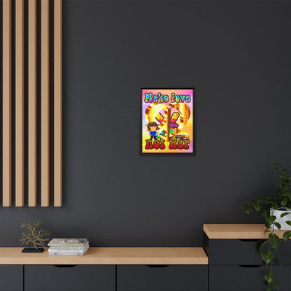 love peace - framed canvas art (color blur)