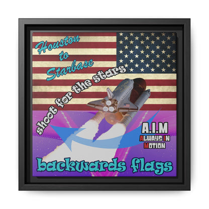shoot for the stars - framed canvas art (purple-pink wave)