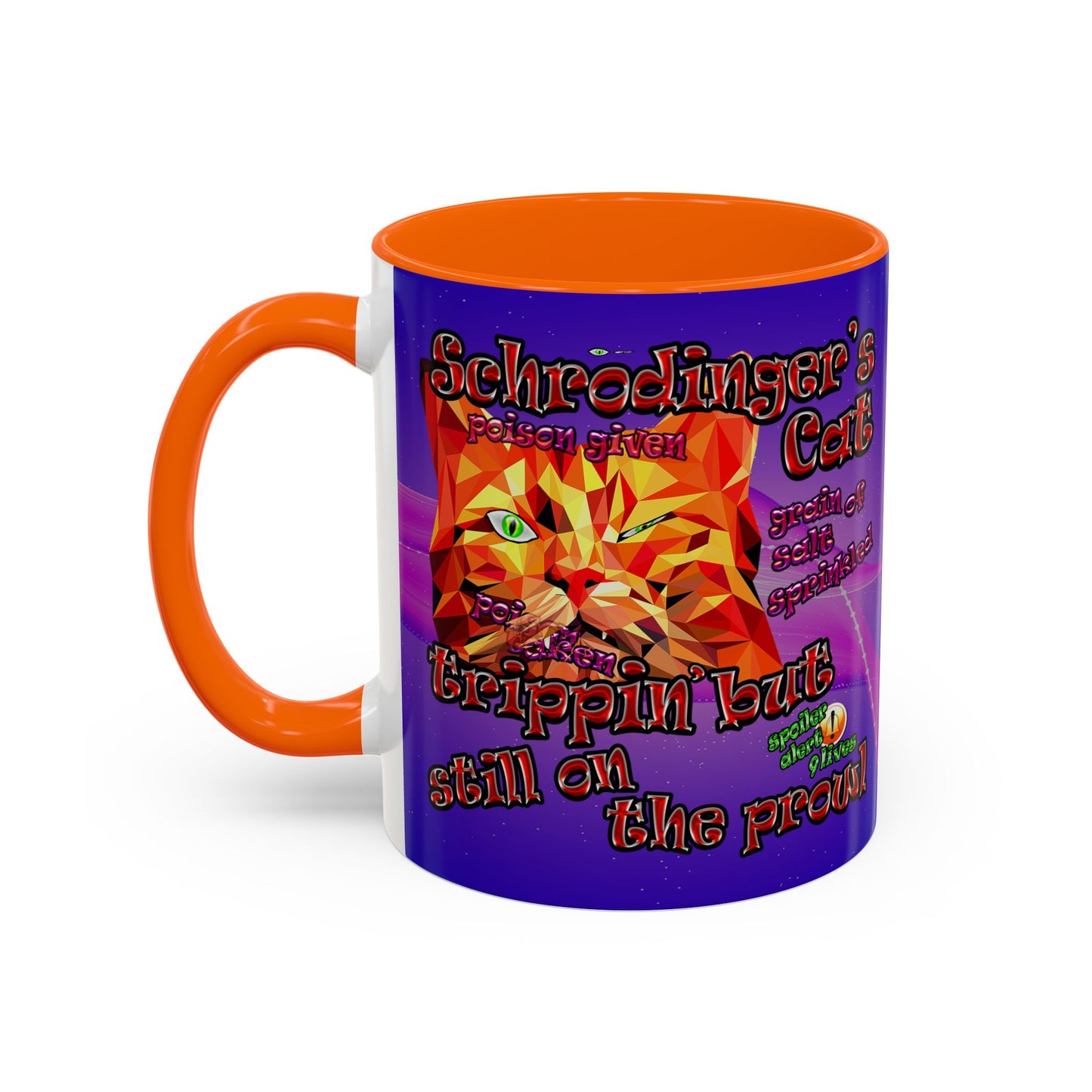 schrodinger's cat - Accent Mug (purple-pink wave)