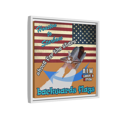 shoot for the stars - framed canvas art (light brown)