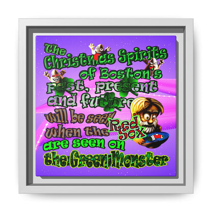christmas spirits of boston - framed canvas art (purple-pink wave)