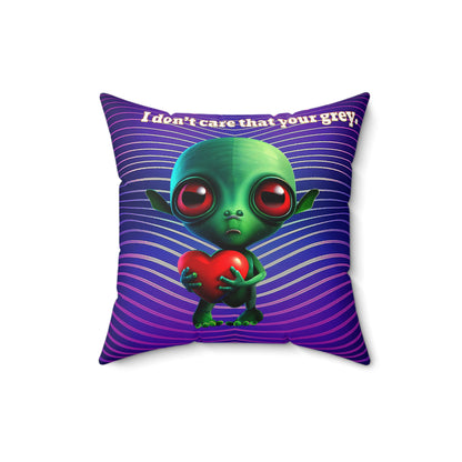 I don't care that your grey - Faux Suede Square Pillow - (purple wave)