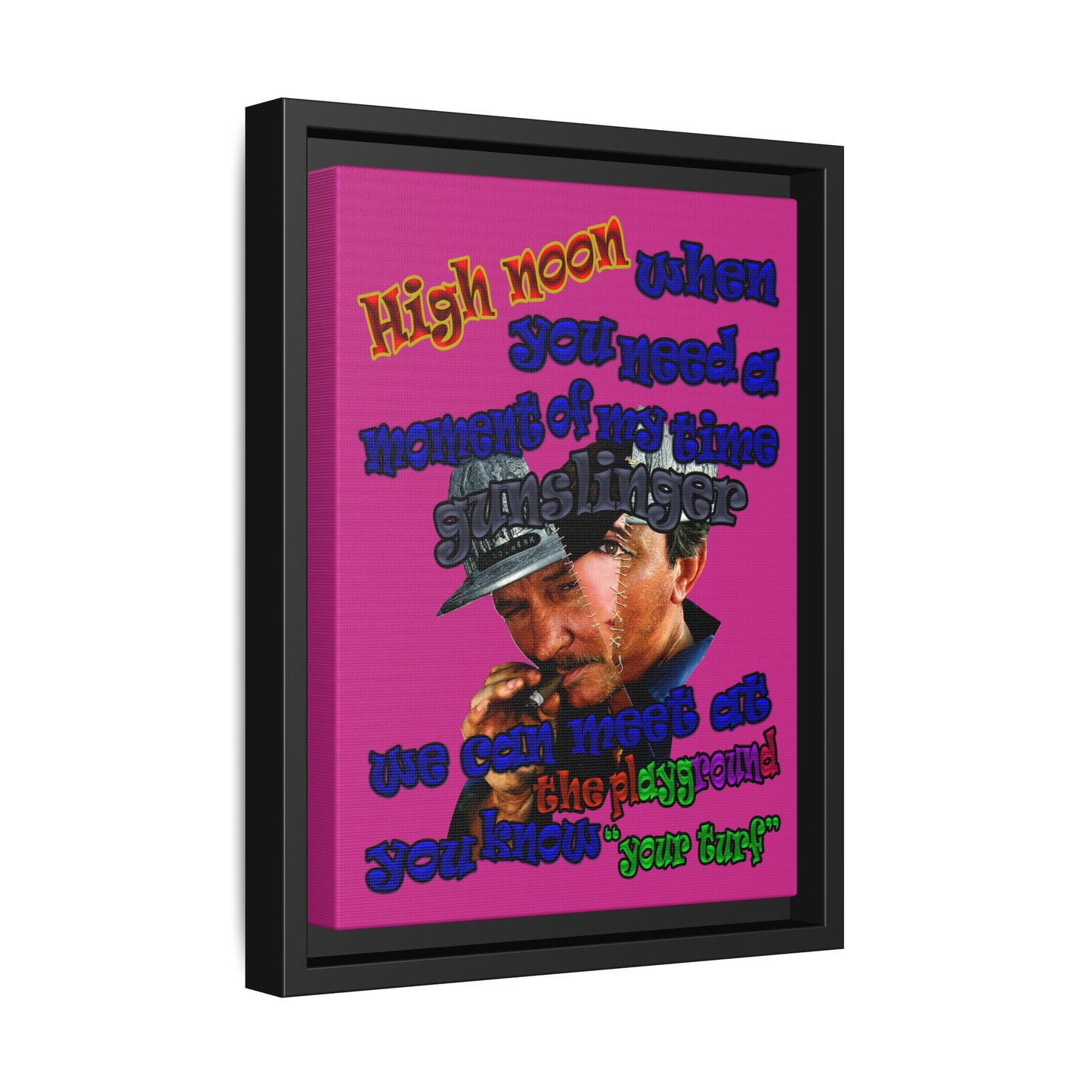 high noon - framed canvas art (pink)