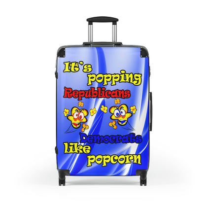 popping like popcorn - Suitcase (blue-white wave)