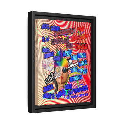 drop the beat - framed canvas art (yellow-orange wave)