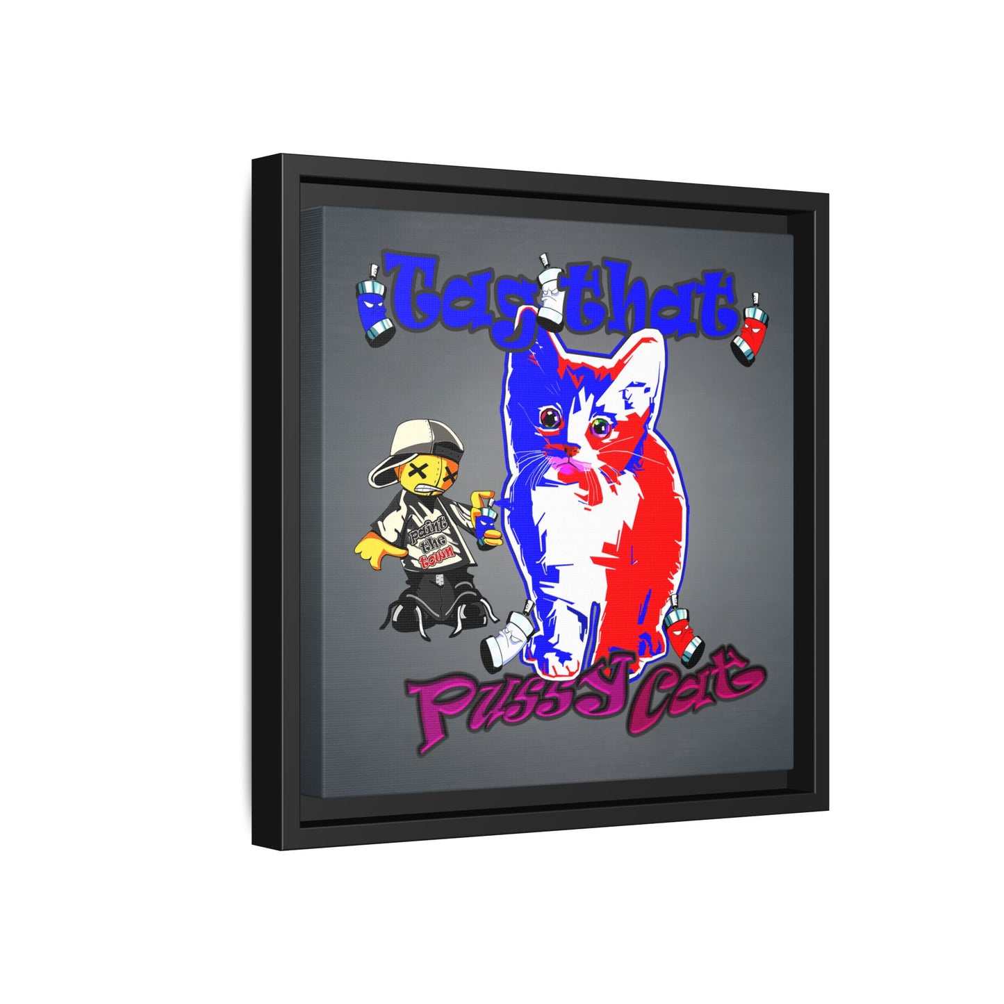 tag that - framed canvas art (grey-light grey)