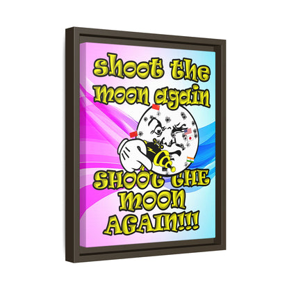 shoot the moon again - framed canvas art (light blue-pink wave)
