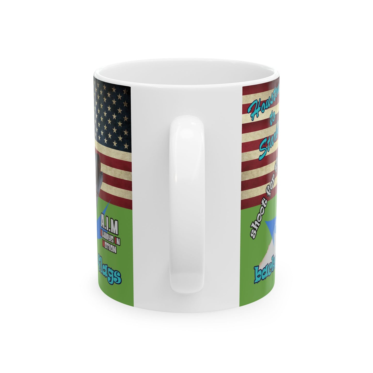 shoot for the stars - White Mug (green)