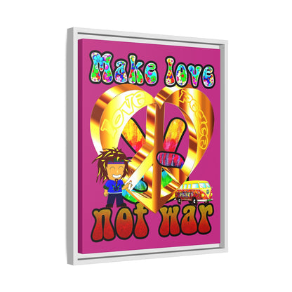 love peace - framed canvas art (pink)