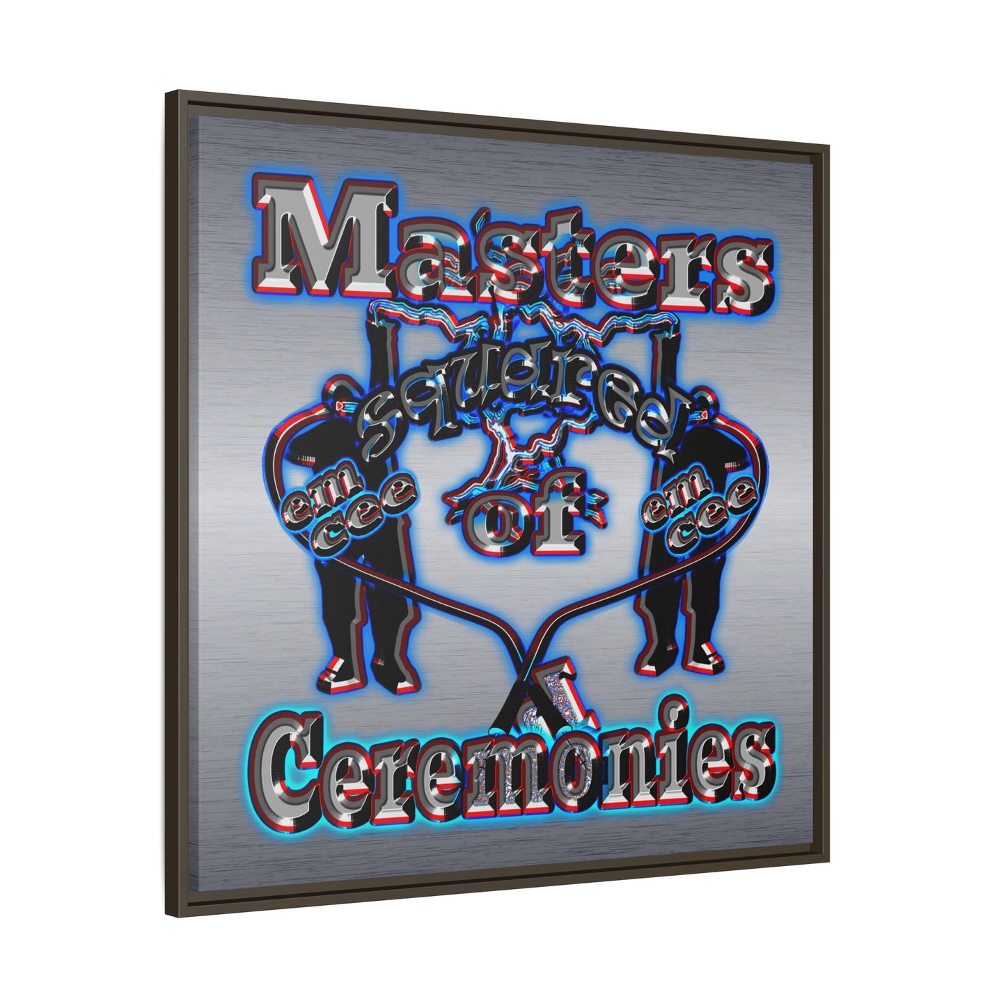 em cee squared - framed canvas art (brushed nickel)