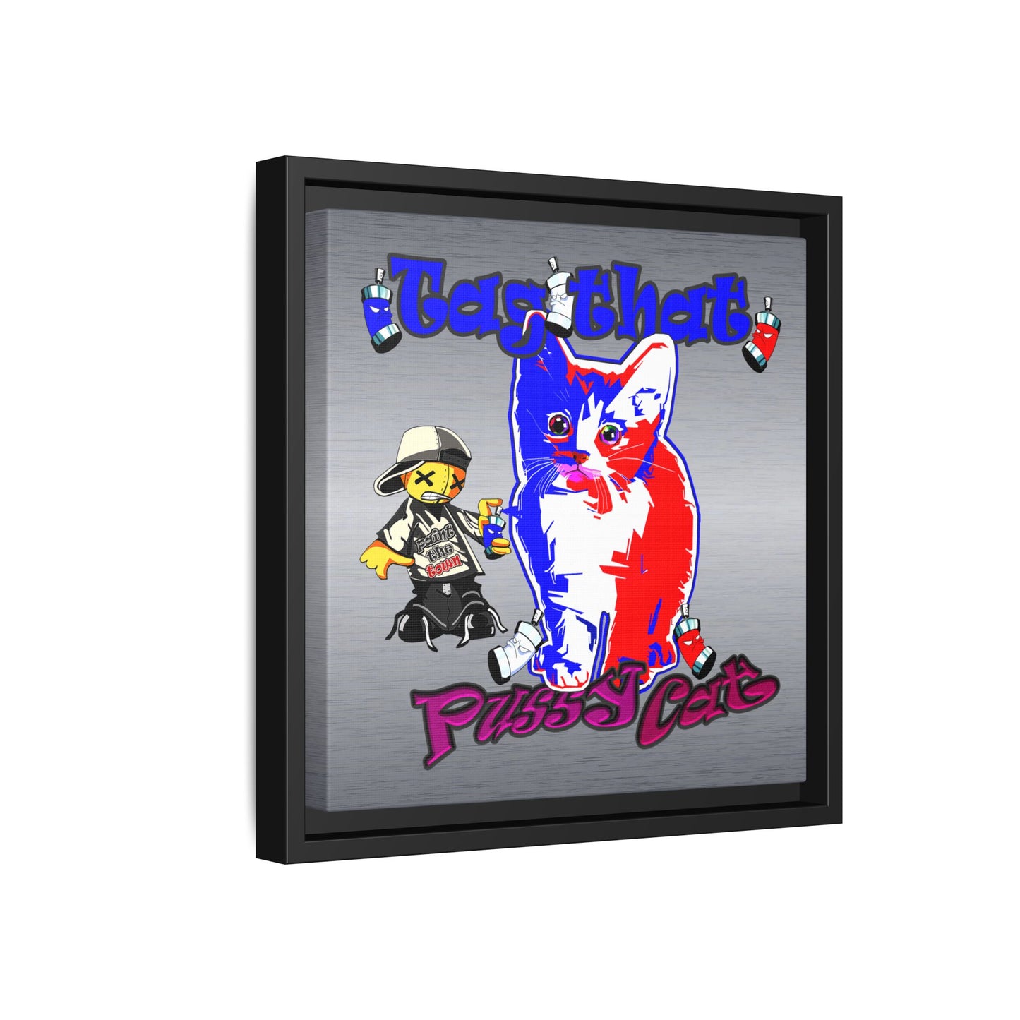 tag that - framed canvas art (brushed nickel)