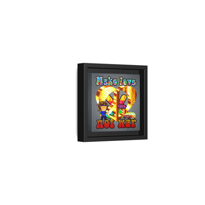love peace - framed canvas art (grey-light grey)