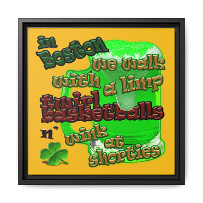 celtics logo - framed canvas art (yellow)