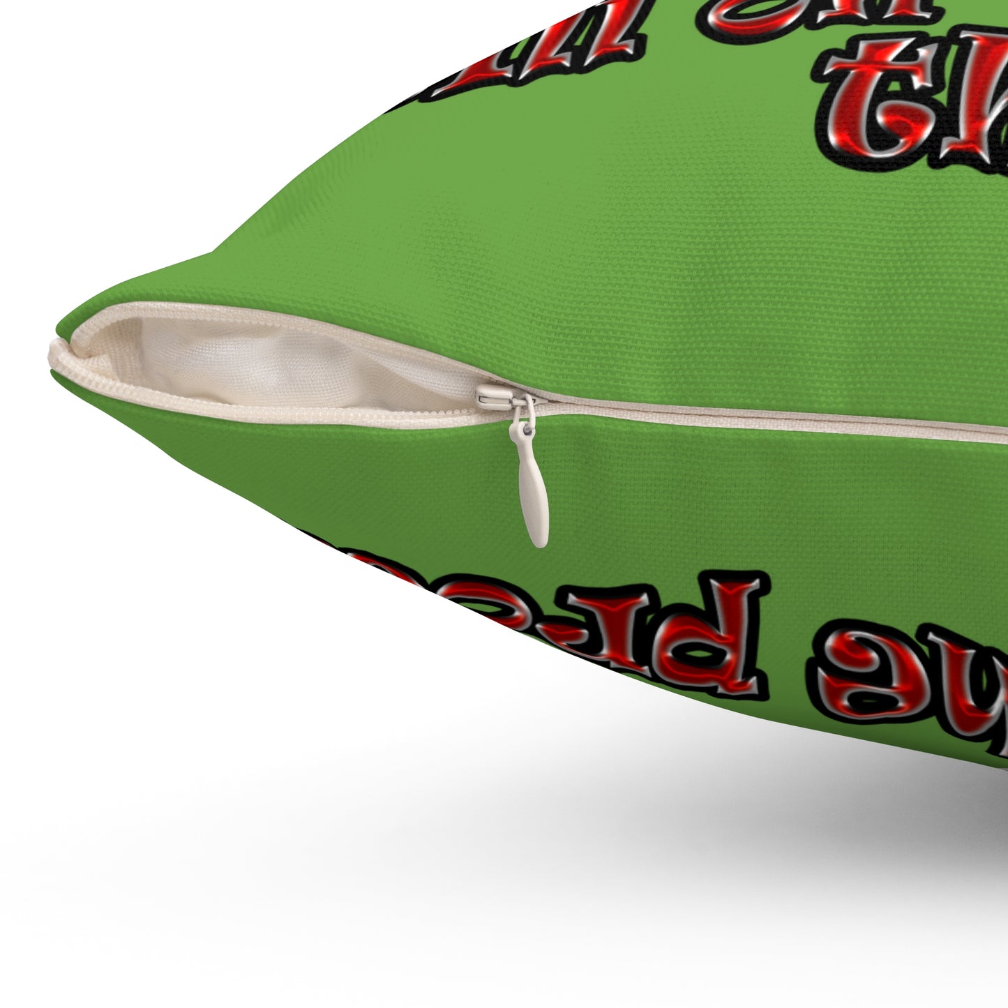 schrodinger's cat - Spun Polyester Square Pillow - (green)
