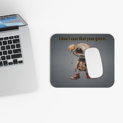 I don't care that your green - Mouse Pad (Rectangle) (grey-light grey)