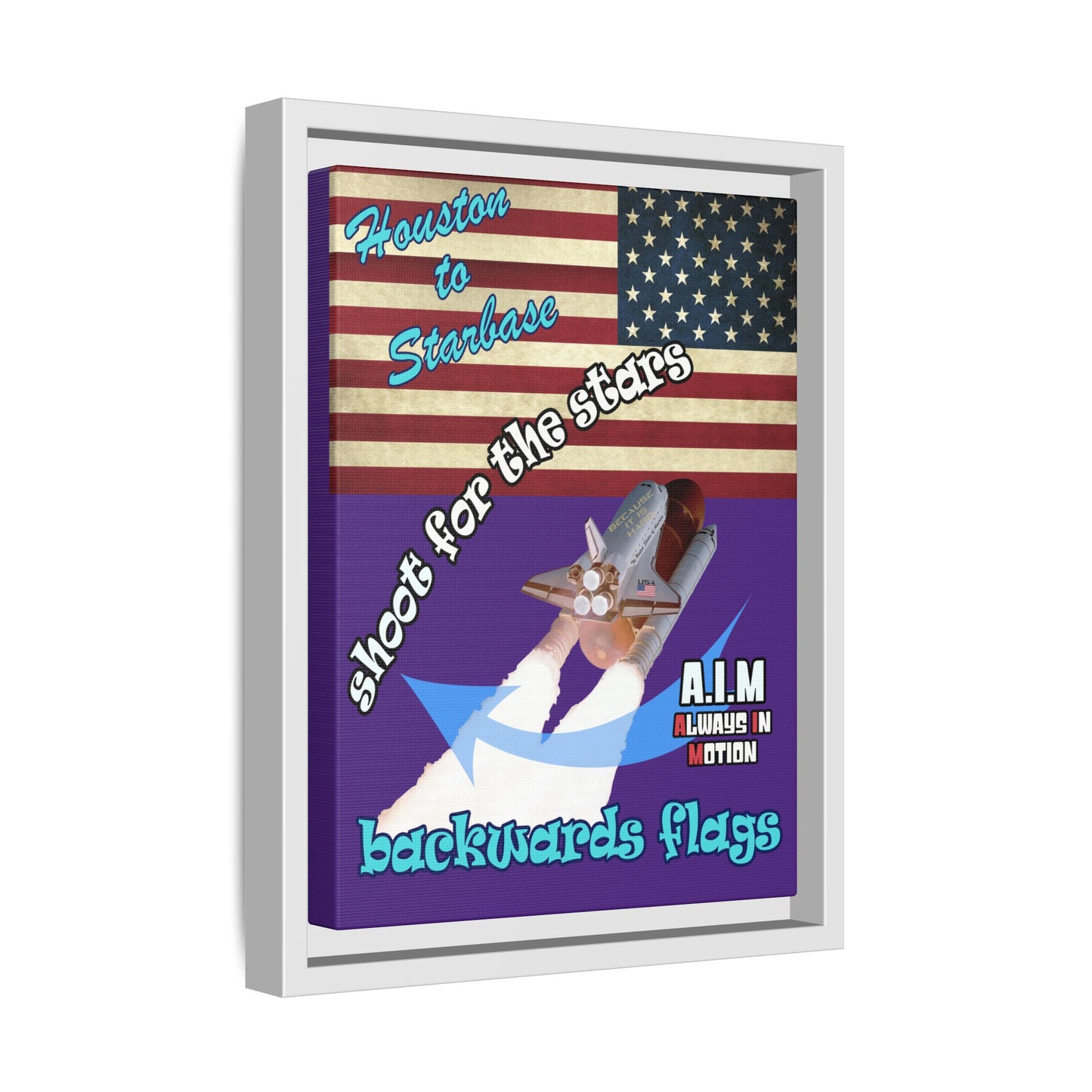 shoot for the stars - framed canvas art (purple)