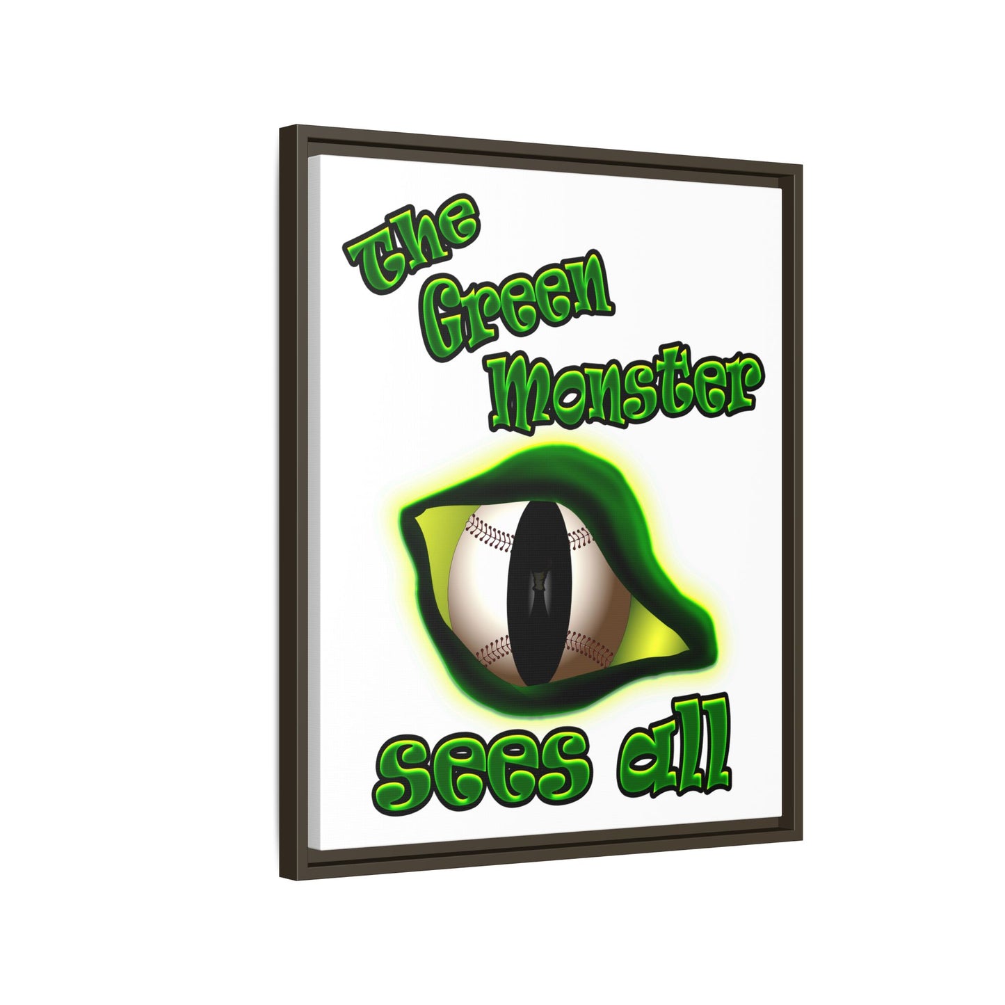 green monster - framed canvas art (white)
