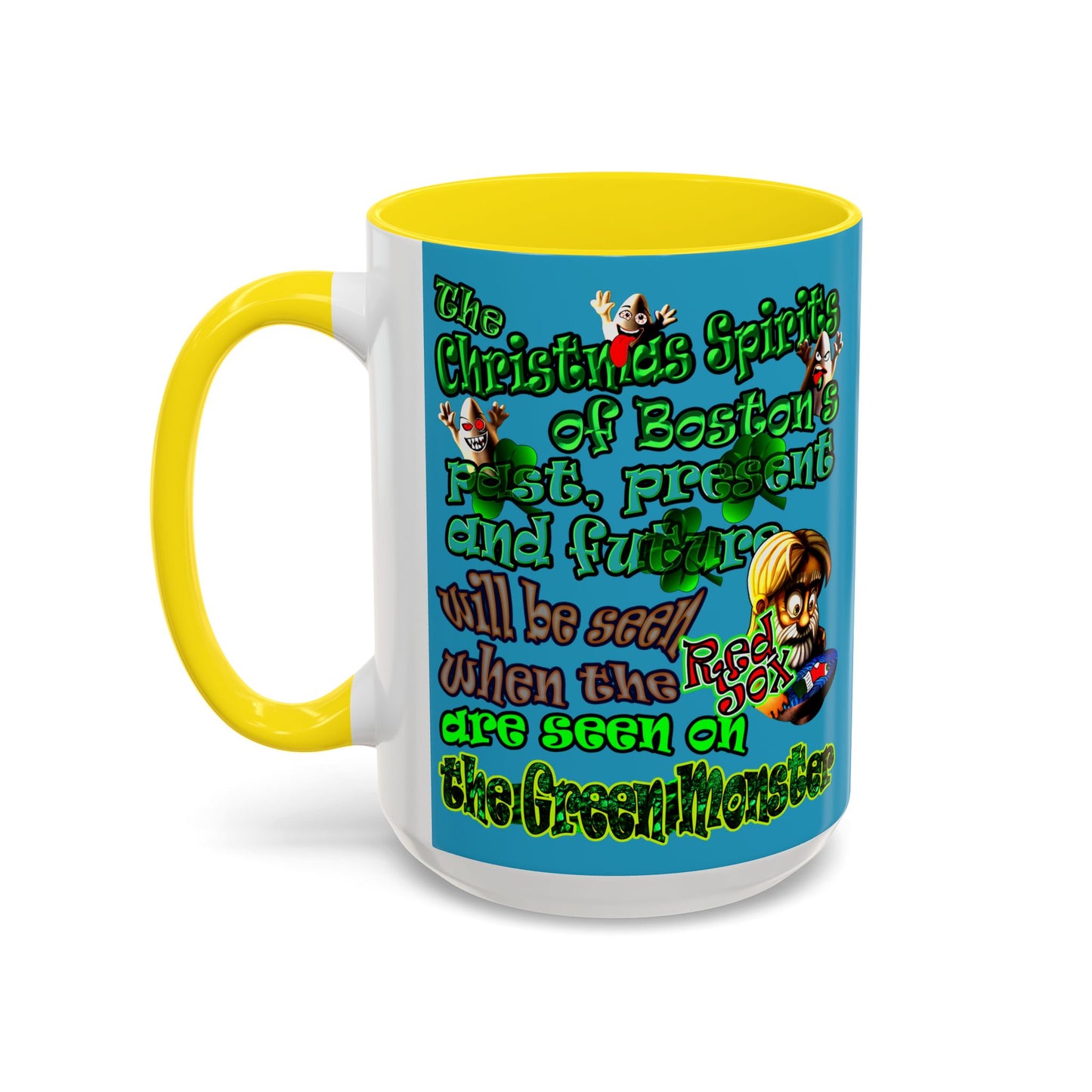 christmas spirits of boston - Accent Mug (turquoise)